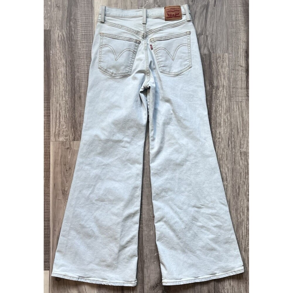 Levis Ribcage Bell Jeans Womens 29x32 Light Wash Blue High Rise Flare Denim